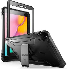 img 4 attached to 📱 Galaxy Tab A 8.0 2019 Rugged Case with Kickstand - Poetic Full Body Shockproof Cover, Black