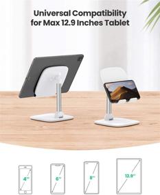 img 2 attached to 📱 Premium UGREEN Tablet Stand Holder: Adjustable Desk Mount for iPad Pro 12.9, iPad 7th Gen, iPad Air Mini 5, Samsung Galaxy Tab, Nintendo Switch, E-Reader | Sleek White Design