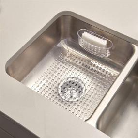 img 2 attached to 🧽 Clear iDesign Kitchen Sink Suction Holder: Organize Sponges, Scrubbers, Soap, and Pads Effortlessly!