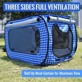 img 3 attached to 🐱 Portable Cat Cage Kennels for Outdoor Travel - Pop Up, Travel-Friendly Cat Condo & Bed Collection for Medium to Large Cats