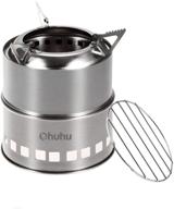 🔥 ohuhu stainless steel camping stove: portable wood burning stove for backpacking, picnics, bbq, camps, and hiking with grill grid логотип