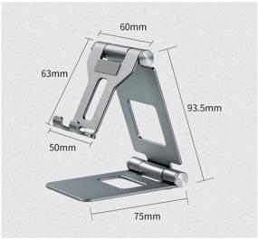 img 1 attached to 📱 Металлическая подставка для мобильного телефона/планшета Xuyoz - антискользящий держатель для iPhone на столе - совместима с iPhone, всеми мобильными телефонами, Switch, iPad, планшетом - регулируемый угол и складной дизайн (4-10.5in)