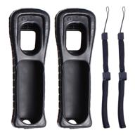 🎮 jadebones 2x black silicone skin case cover: protect and enhance your wii remote controller with wrist strap logo