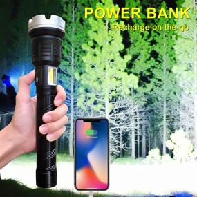 img 1 attached to 🔦 Best 2021 Rechargeable Flashlights: High Lumens 2,000,000 Zoomable, 26650 Floodlight Spotlight, Strobe Light Lanterns - World's Brightest Flashlight for Camping, Outdoor Emergencies, Fishing, Power Outage, Cars