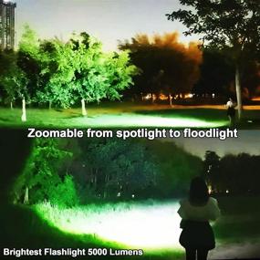 img 3 attached to 🔦 Best 2021 Rechargeable Flashlights: High Lumens 2,000,000 Zoomable, 26650 Floodlight Spotlight, Strobe Light Lanterns - World's Brightest Flashlight for Camping, Outdoor Emergencies, Fishing, Power Outage, Cars