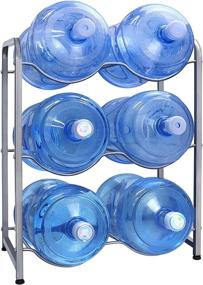 img 4 attached to 🚰 5 Gallon Water Bottle Holder: 3-Tier Rack, Heavy Duty Storage for Home and Office with Floor Protection
