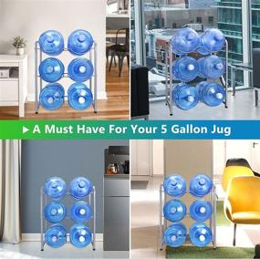 img 3 attached to 🚰 5 Gallon Water Bottle Holder: 3-Tier Rack, Heavy Duty Storage for Home and Office with Floor Protection