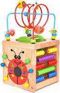 🧩 battop deluxe multi-function wooden bead maze activity cube: educational learning toy for baby toddlers and kids logo