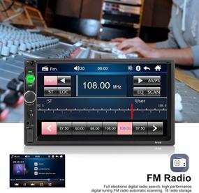 img 1 attached to 🚗 Хикити 7-дюймовый сенсорный экран двухдинового автомобильного стерео с Bluetooth, FM, AUX-ин, двумя портами USB и SD. Поддерживает зеркальное отображение для iOS и Android + рамка задней камеры и управление рулевым колесом.
