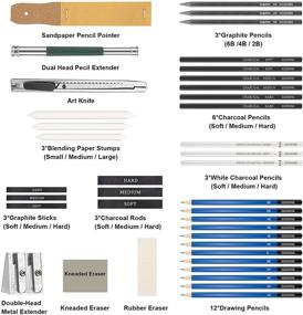 img 3 attached to EGOSONG 41 PCS Drawing Pencils & Drawing Supplies Kit - Ultimate Sketching Set for Artists & Beginners