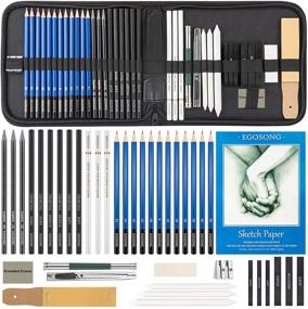 img 4 attached to EGOSONG 41 PCS Drawing Pencils & Drawing Supplies Kit - Ultimate Sketching Set for Artists & Beginners