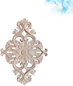 img 3 attached to 🌸 Healifty Unpainted Wooden Carved Onlay Applique Flower Onlay for Wood Door, Cabinet, Cupboard, and Furniture Decoration - M Size