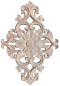 img 4 attached to 🌸 Healifty Unpainted Wooden Carved Onlay Applique Flower Onlay for Wood Door, Cabinet, Cupboard, and Furniture Decoration - M Size