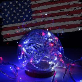 img 2 attached to 🎇 Twinkle Star 66FT 200 LED Fairy String Lights: July 4th Patriotic Light for Outdoor Independence Day Party Decoration in Red, Blue & White