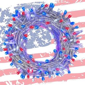 img 4 attached to 🎇 Twinkle Star 66FT 200 LED Fairy String Lights: July 4th Patriotic Light for Outdoor Independence Day Party Decoration in Red, Blue & White