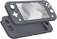 moko nintendo switch lite case - gray silicone protective cover with shock-absorption, anti-scratch & non-slip features for switch lite console logo
