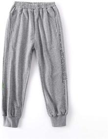 img 1 attached to B.YCR Big Boys' Elastic Waist Cotton Jogger Pants, Sweatpants for Ages 7-14