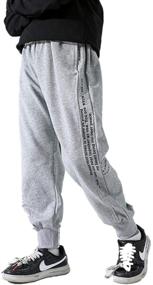 img 4 attached to B.YCR Big Boys' Elastic Waist Cotton Jogger Pants, Sweatpants for Ages 7-14