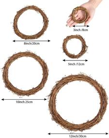 img 3 attached to Natural Grapevine Wreaths Set - 5PCS, Vine Branch Hoop Wreath for DIY Christmas Wreath Hanging Craft, Wedding Decorations (3/5/8/10/12 inch)