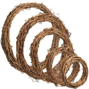 img 4 attached to Natural Grapevine Wreaths Set - 5PCS, Vine Branch Hoop Wreath for DIY Christmas Wreath Hanging Craft, Wedding Decorations (3/5/8/10/12 inch)
