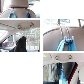 img 2 attached to 🔌 TIHOOD 10Packs Vehicle Headrest Hooks - Sturdy Seat Hangers for Handbags, Grocery Bags with Bonus Air Conditioner Brush