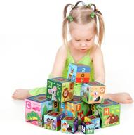 🧩 steventoys alphabet blocks: nesting & stacking cubes for toddlers - animal cardboard stacking blocks for baby – montessori learning toys for kids logo