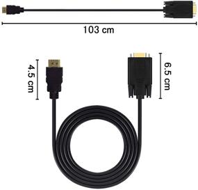 img 2 attached to Золото-Покрытый HDMI к VGA кабель - Активный адаптер видео конвертер, 1080P, HDMI мужской к VGA мужской, 3 фута/1 метр