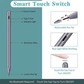 img 3 attached to 🖊️ Granarbol Stylus Pen: Rechargeable Active Stylus for iPad Pencil - Fine Point Digital Stylist Compatible with iPad/iPhone/Tablets