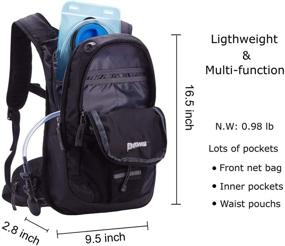 img 3 attached to 🎒 Dtown Hydration Backpack with 2L BPA Free Water Bladder - Ideal for Hiking, Cycling, Camping, Biking or Running - Keeps Liquid Cool for up to 4 Hours