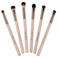 🖌️ professionally blending eyeshadow makeup brush set - 6 pcs for concealer, eyebrows, and eyeliner - soft hairs & wood handle logo