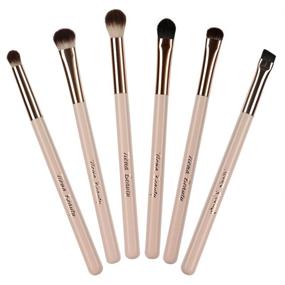 img 4 attached to 🖌️ Professionally Blending Eyeshadow Makeup Brush Set - 6 Pcs for Concealer, Eyebrows, and Eyeliner - Soft Hairs & Wood Handle