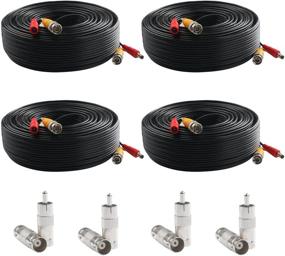 img 3 attached to 🔌 BNC Video Power Cable – 4 Pack, 100 Feet – Pre-Made All-in-One Security Camera Wire with Connectors for CCTV DVR Surveillance System