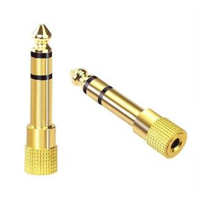 img 4 attached to VCE 2-Pack 6.35mm Male to 3.5mm Female Stereo Jack Adapter: Perfect for Aux Cable, Guitar Amplifier, Headphone