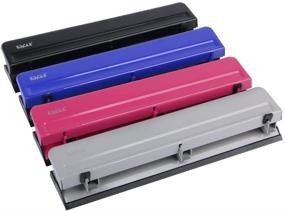 img 1 attached to 🦅 Eagle Desktop 3 Hole Puncher - Heavy Duty, 12 Sheet Capacity, Metal Construction (Deep Pink)