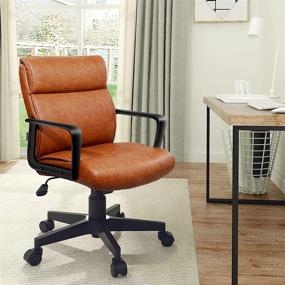 img 3 attached to 🪑 Artswish Big Leather Ergonomic Executive Office Chair with Armrests, Comfortable Backrest, and Adjustable Heavy Duty Design - Brown Computer Managerial Chair