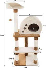 img 3 attached to 🐱 PETMAKER 4 Tier Cat Tree: Plush Multi-Level Tower with Scratching Posts, Cat Condo, and Hanging Toy