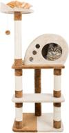 🐱 petmaker 4 tier cat tree: plush multi-level tower with scratching posts, cat condo, and hanging toy logo