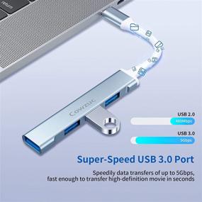 img 1 attached to 💻 5-in-1 USB C Hub Adapter for iPad Pro, MacBook, iMac, Surface, XPS, PC - Silver Gray