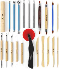 img 2 attached to ARTEZA Pottery Tools & Clay Sculpting Tools: 22-Piece Set in PET Storage Tube for Clay, Pottery, Ceramics Artwork & Holiday Crafts