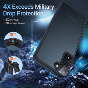 img 3 attached to 📱 TORRAS Galaxy S21+ Plus Case 6.7" [6FT Military Drop Protection] [Semi-Clear] Frost Black Matte Hard Back & Soft Edge Slim Case 5G Guardian Series