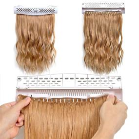 img 3 attached to 💇 Hair Extension Holder and Hanger - White Professional Hair Styling Tool for Washing, Coloring, and Blow-Drying Weft, Clip-In, Tape-In, and Halo Extensions