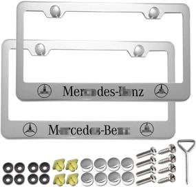 img 4 attached to 🏎️ Премиальная рамка для номерного знака из алюминиевого сплава для Mercedes Benz - набор из 2 штук, подходит для номерного знака Mercedes Benz, от Carsport