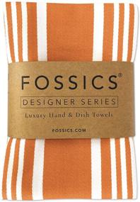 img 4 attached to 🌟 FOSSICS Oversized Designer Hand and Kitchen Dish Towels - Set of 6, Responsibly-Farmed 100% Cotton, Thick & Luxurious Cloth, Apricot Stripe, 20 x 30 inches