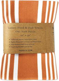 img 3 attached to 🌟 FOSSICS Oversized Designer Hand and Kitchen Dish Towels - Set of 6, Responsibly-Farmed 100% Cotton, Thick & Luxurious Cloth, Apricot Stripe, 20 x 30 inches