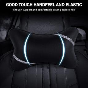 img 2 attached to EING 2PCS Car Headrest Support Neck Pillow: Bling Bling Diamonds, Auto Head Relax Travel Pad Cushion in Black