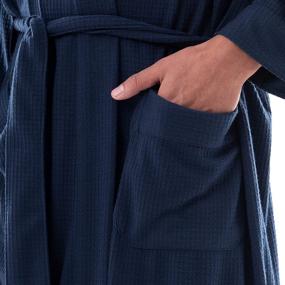 img 1 attached to Comfortable and Stylish: Fruit of the Loom Men's Waffle Kimono Robe