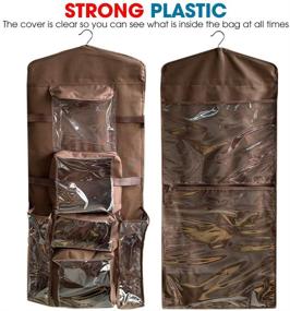 img 3 attached to ProPik Hanging Double Sided Wrapping Paper Storage Organizer with Multiple Pockets | Organize Gift Wrap, Bags, Bows & Ribbons | 40-inch Roll Capacity | Clear PVC Bag (Brown)