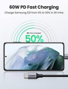 img 3 attached to 🔌 UGREEN USB-C to USB-C Cable 60W - Type-C PD Fast Charging Cord for Samsung Galaxy Note 10, S20, S10, S9, Google Pixel 4, 3, 2 XL, MacBook Air 13" iPad Pro 2020, Chromebook, Nintendo Switch - 6FT