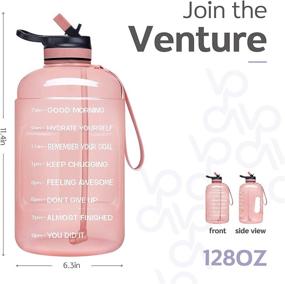 img 3 attached to 💧 Optimize Your Hydration: Venture Pal 128 oz Motivational Water Bottle with 2 Lids (Chug and Straw) - Leakproof BPA Free Tritan Sports Water Jug with Time Marker for Daily Water Intake