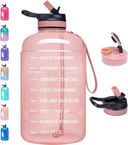 img 4 attached to 💧 Optimize Your Hydration: Venture Pal 128 oz Motivational Water Bottle with 2 Lids (Chug and Straw) - Leakproof BPA Free Tritan Sports Water Jug with Time Marker for Daily Water Intake